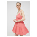 Bavlněné šaty Billabong růžová barva, mini