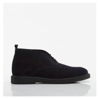 Hotiç Navy Blue Men's Casual Boots With Genuine Leather.