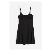 H & M - Šaty z mačkaného žerzeje - černá