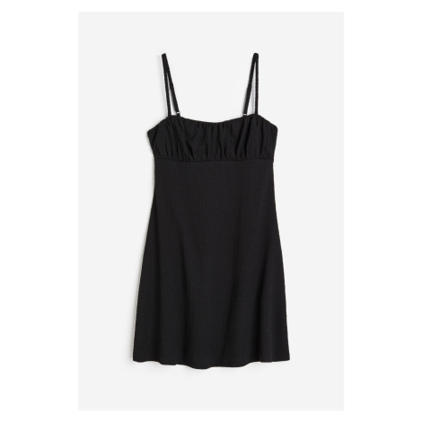 H & M - Šaty z mačkaného žerzeje - černá H&M