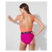 Plavky karl lagerfeld colour block swimsuit růžová