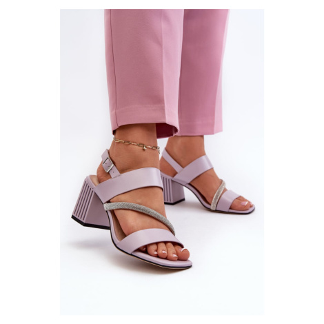 Dámské elegantní sandály na vysokém podpatku fialové D&A Kesi