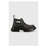 Nízké kozačky Karl Lagerfeld TREKKA MAX dámské, černá barva, na platformě, KL43531
