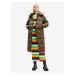 Khaki dámský zimní prošívaný kabát/vesta Desigual Tetris