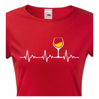 Dámské tričko s vtipným motivem tep vína - Ekg víno