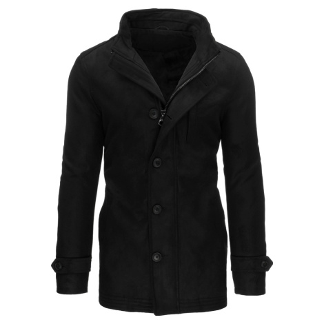 Černý pánský kabát na zip Černá BASIC