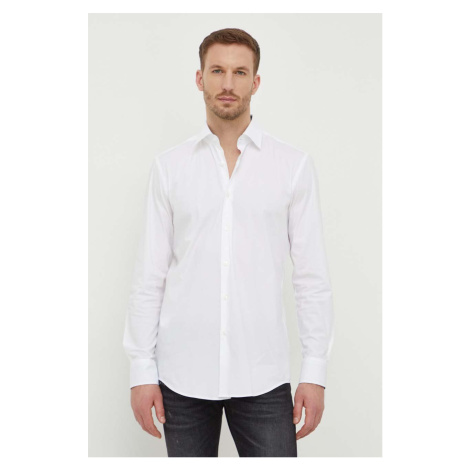 Košile BOSS pánská, bílá barva, slim, s klasickým límcem, 50508751 Hugo Boss