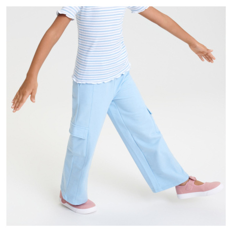 Sinsay - Kalhoty wide leg - Modrá