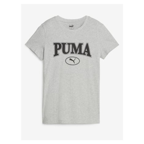 Světle šedé dámské žíhané tričko Puma Squad