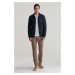 SVETR GANT COTTON PIQUE ZIP CARDIGAN EVENING BLUE