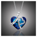 Éternelle Exkluzivní náhrdelník Swarovski Elements Love You Forever - srdíčko NH1064-CPBH066 Tma