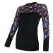 Sensor Merino Impress dámské tričko dlouhý rukáv černá/floral Černá/floral