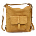 Žlutá dámská kožená kabelka s kombinací batohu Jawell Arwena (PL)