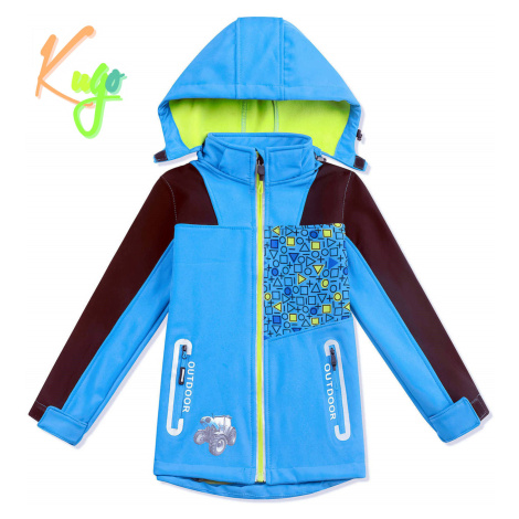 Chlapecká softshellová bunda, zateplená - KUGO QK2930, tyrkysová Barva: Tyrkysová