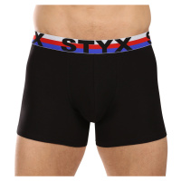 Pánské boxerky Styx long sportovní guma černé trikolóra (U1960)