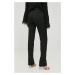 Vlněné kalhoty Victoria Beckham dámské, černá barva, přiléhavé, high waist