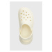 Pantofle Crocs Stomp Slide dámské, béžová barva, na platformě, 209347