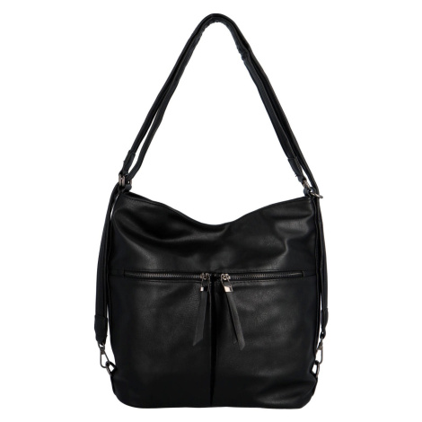 Trendy dámský koženkový kabelko-batoh Renee, černá ROMINA & CO