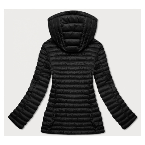 Černá prošívaná bunda s kapucí (LD-7218) LIBLAND