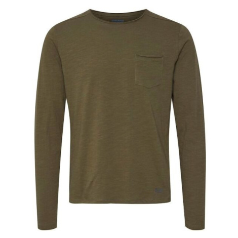 BLEND T-SHIRT L/S Pánské triko s dlouhým rukávem, khaki, velikost