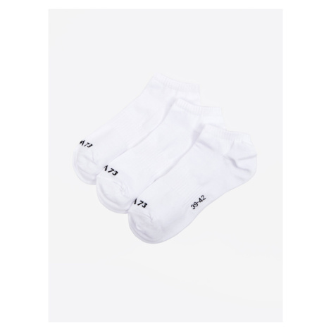 Sada tří párů pánských ponožek v bílé barvě SAM 73 Invercargill