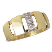 Zlatý prsten se zirkony PR0288F + DÁREK ZDARMA