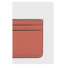 Kožené pouzdro na karty Lauren Ralph Lauren růžová barva