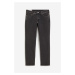 H & M - Straight Regular Jeans - šedá
