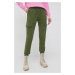 Kalhoty Pepe Jeans dámské, zelená barva, kapsáče, high waist
