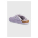 Semišové pantofle Birkenstock Boston dámské, fialová barva, 1023302