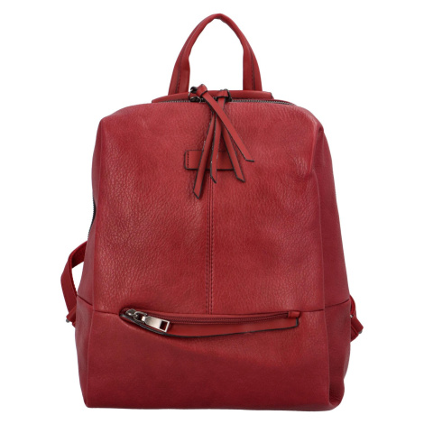 Dámský koženkový designový batůžek/taška Alfredo, červená