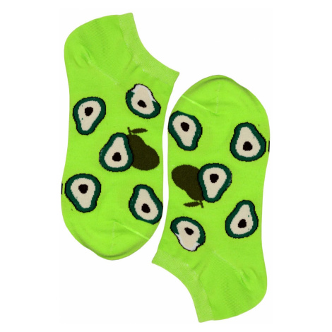 Crazy Pears kotníčkové bavlněné ponožky ECC2001 zářivě zelená Emi Ross