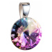 Stříbrný přívěsek s krystaly Swarovski fialový kulatý-rivoli 34112.5
