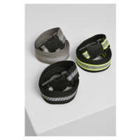 Pánský pásek // Urban classics Reflective Belt 3-Pack blk/neonyellow/silv-blk-gry