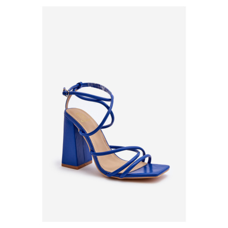 Módní modré sandály na vysokém podpatku Josette Kesi