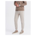 Men's jogger sweatpants - light beige V1 OM-PABS-0173