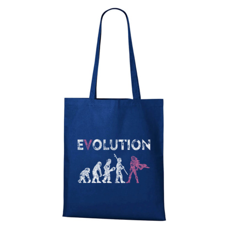 DOBRÝ TRIKO Bavlněná taška s potiskem Evoluce hrdinka Barva: Královsky modrá