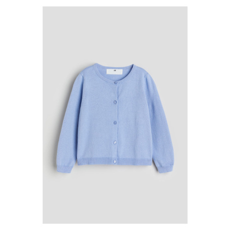 H & M - Propínací svetr z bavlny - modrá H&M