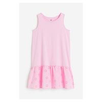 H & M - Bavlněné šaty áčkového střihu - růžová