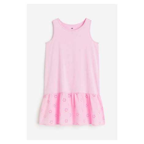 H & M - Bavlněné šaty áčkového střihu - růžová H&M