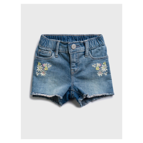 Modré holčičí dětské džínové kraťasy emble denim shorts GAP