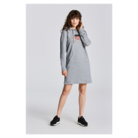 MIKINOVÉ ŠATY GANT ARCHIVE SHIELD HOODIE DRESS šedá