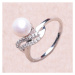 Prsten stříbrný s bílou perlou a zirkony Ag 925 017135 WP - 56 mm , 2,9 g