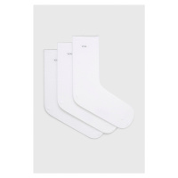 Ponožky Calvin Klein (3-pak) dámské, bílá barva