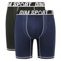 Sada dvou pánských sportovních boxerek v černé a tmavě modré barvě DIM SPORT LONG BOXER 2x