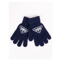 Yoclub Kids's Boys' Five-Finger Gloves RED-0233C-AA5B-003 Navy Blue