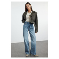 Trendyol Blue High Waist Wide Leg Jeans