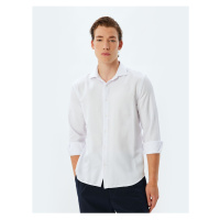 Koton Classic Shirt Long Sleeve Half Italian Collar Cotton Blend