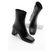 Marjin Women's Heeled Boots with Flat Toe Zipper Nonas black