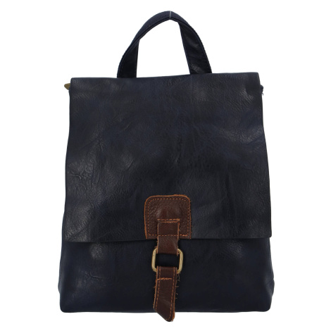 Městský koženkový batoh Enjoy City, tmavě modrý Paolo Bags